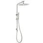 WELS Brushed Nickel Dual Shower Set Sliding Rail Arm 12" Round Head Handheld Rose Combo