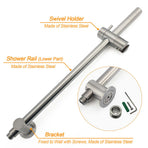 WELS Brushed Nickel Dual Shower Set Sliding Rail Arm 12" Round Head Handheld Rose Combo
