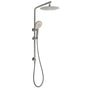 WELS Gunmetal Round 10" Twin Shower Head 3 Modes Handheld Slide Rail Diverter Arm