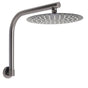 Gun Metal Round 10" Rainfall Shower Head + High Rise Gooseneck Wall Arm Bath Set
