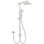 Brushed Nickel 2in1 Round 8" Stainless Steel Rain Head Shower Handheld Sliding Rail Arm Set