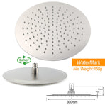 Brushed Nickel 12" Large Rain Head Twin Shower Handheld Rose Sliding Rail Arm Set With Mixer