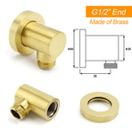 Brushed Gold Square 12" Large Rain Head 3 Mode Handheld Rose Sliding Rail Arm Twin Shower Set