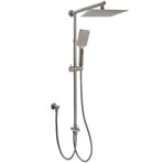 WELS Gun Metal 2in1 Shower Set Square 10" Rain Head Handheld Adjustable Silde Rail Combo