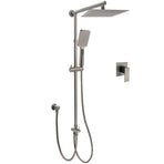 WELS Gun Metal 2in1 Shower Set Square 10" Rain Head Handheld Silde Rail Hot Cold Mixer