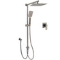 WELS Gun Metal 2in1 Shower Set Square 10" Rain Head Handheld Silde Rail Hot Cold Mixer