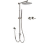 WELS Gun Metal 2in1 Round Shower 10" Rain Head Single Mode Handheld Sliding Rail Twin Taps Set