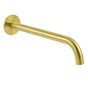 Bathroom 300mm Long Wall Mounted Extention Bath Tub Filler Spout Brushed Gold