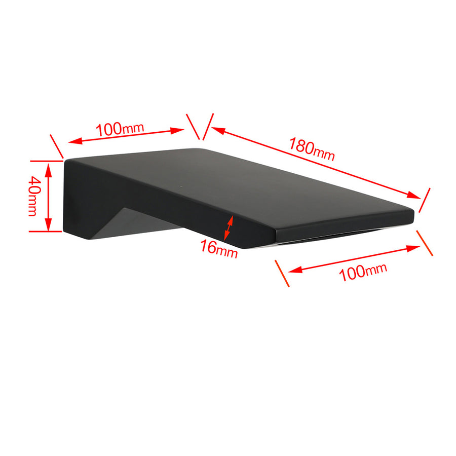 Bathroom Matt Black Square Bathtub Waterfall Filler Outlet 1/2" End Wall Spout