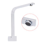 Square Chrome Gooseneck Arm Wall Mounted Swivel Bathtub Spout Faucet Outlet Set