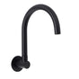 Matt Black Round Gooseneck Arm Faucet Outlet Wall Mounted Bath Tub Filler Spout
