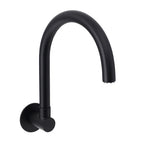 Matt Black Round Gooseneck Arm Faucet Outlet Wall Mounted Bath Tub Filler Spout