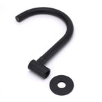 Matt Black Round Gooseneck Arm Faucet Outlet Wall Mounted Bath Tub Filler Spout
