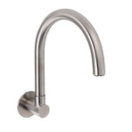 Brushed Nickel Round Gooseneck Arm Faucet Water Outlet Wall Mount Bathtub Spout