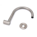 Brushed Nickel Round Gooseneck Arm Faucet Water Outlet Wall Mount Bathtub Spout