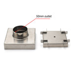 Stainless Steel 100mm Square Tile Insert Shower Grate Floor Drain 50mm Outlet