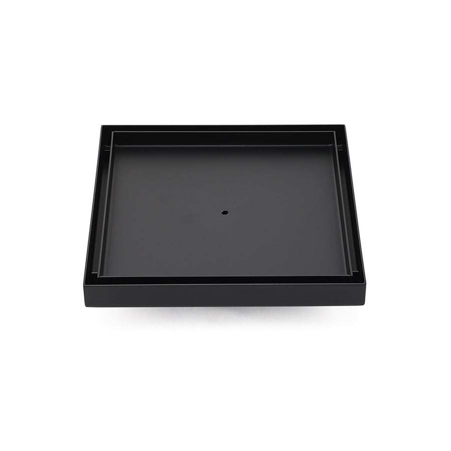 Matt Black Bathroom Big 200mm Tile Insert Floor Drain Shower Grate 50mm Outlet