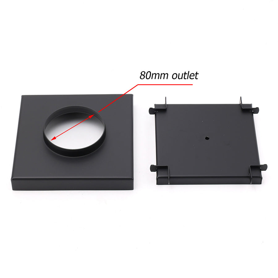 Watermark Black 150x150mm Tile Insert Floor Drain Shower Grate 80mm Waste Outlet