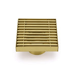 Brushed Gold Smart Square 100mm Strip Fence Floor Drain Shower Grate 50mm Waste