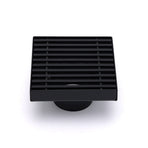 Matt Black 100mm Square Strip Fence Shower Grate Bathroom Floor Drain 50mm Waste