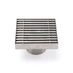 Bathroom SUS 100mm Square Strip Fence Sword Shower Grate Floor Drain 50mm Outlet