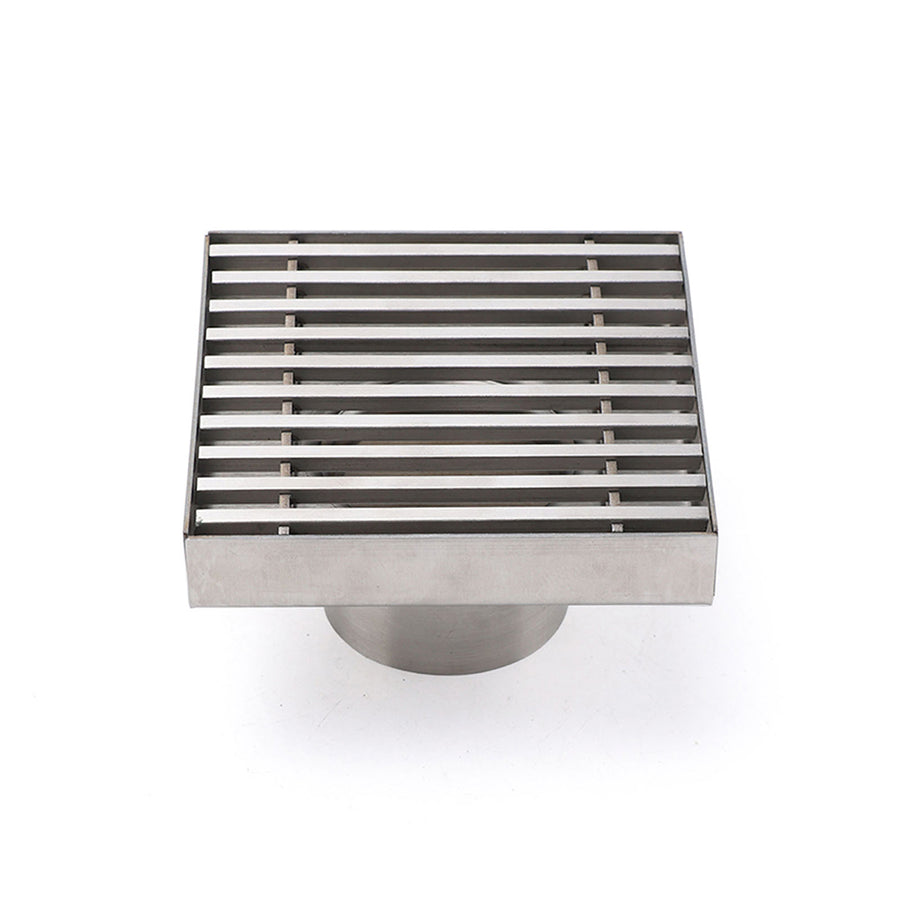 Bathroom SUS 100mm Square Strip Fence Sword Shower Grate Floor Drain 50mm Outlet