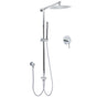 WELS Chrome 10" Round Rain Handheld Double Shower Head Arm Sliding Rail Wall Mixer Valve