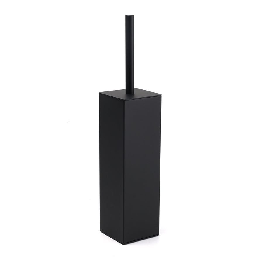 Matt Black Square Stainless Steel Bathroom Accessory Toilet Brush Holder Cup Set