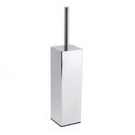 Bathroom Polished Chrome Square Standing Toilet Brush Stainless Steel Holder Cup Kit
