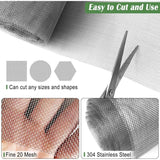 Thin Metal Grid Stainless Steel Mesh 304 Anti-Roof Metal Mesh Mosquito Wire Anti-Insect Mesh Poultry Garden Guard Food, 60 X 200cm, 200cm, 20 Mesh