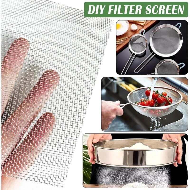 Thin Metal Grid Stainless Steel Mesh 304 Anti-Roof Metal Mesh Mosquito Wire Anti-Insect Mesh Poultry Garden Guard Food, 60 X 200cm, 200cm, 20 Mesh