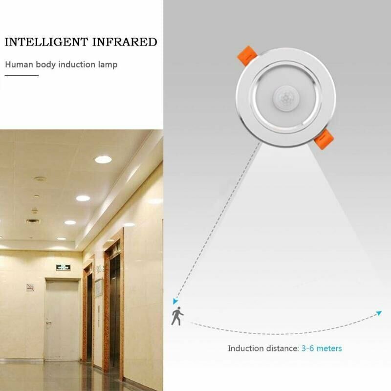 3 Pcs LED Ceiling Light with Human Motion Sensor Bathroom, Restaurant Interior Lighting