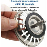 5 Pcs Rubber Seals for Kitchen Sink Plug - Top-Down View
