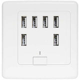 USB Wall Plug, 220V 4A Charging Panel, 6 USB Ports Fast Charging