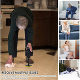 Help to Get Up Yellow, Stability Adjustable Height Bed for Elderly People Cane with Help to Get Up from the Ground - Top-Down View