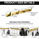 Wall Gold, Bedroom Kitchen, Towel Rack Entrance Coat Rack Coat Hook with 4 Hooks Mounted Bathroom Coat Rack - Front View