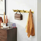 Wall Gold, Bedroom Kitchen, Towel Rack Entrance Coat Rack Coat Hook with 4 Hooks Mounted Bathroom Coat Rack