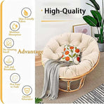 Hanging Chair Cushion Round and Thick Radar Egg Chairs Balcony and Garden Comfortable Nest Style, 80cm