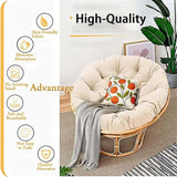 Hanging Chair Cushion Round and Thick Radar Egg Chairs Balcony and Garden Comfortable Nest Style, 80cm - Front View