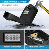 Secure Key Box New Generation Large External Key Box with 4 Waterproof Emergency Code and Keys and Rustproof Key Box Wall Mounting for School - Front View
