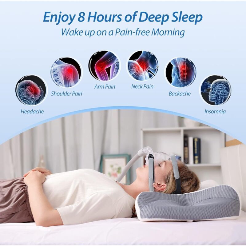 CPAP Foam Memory Pillow Reduce Face Mask Pressure and Air Leaks, 60x37x9 and Pillow for Sleeping on the Side for All CPAP Masks, 11cm