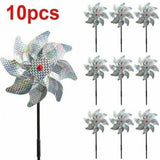 10 Pcs Decorative Bird Deterrents for the Garden Anti-Bird Pigeon, Orchard and Yard Reflective Windmill to Protect the Garden