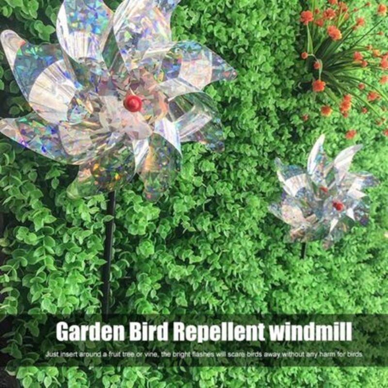 10 Pcs Decorative Bird Deterrents for the Garden Anti-Bird Pigeon, Orchard and Yard Reflective Windmill to Protect the Garden