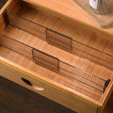 4 Pcs Drawer Organizer Transparent Black Cutlery Tray for Kitchen Bathroom or Bedroom Drawers Adjustable Plastic Drawer Divider