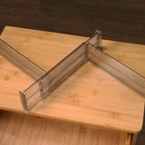 4 Pcs Drawer Organizer Transparent Black Cutlery Tray for Kitchen Bathroom or Bedroom Drawers Adjustable Plastic Drawer Divider - Front View