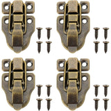 4, Wooden Cases, Suitcases with Screws Trunk and Chest Closures Piece Set of Retro Box Latches Small Size Retro Box Latches for Jewelry Boxes