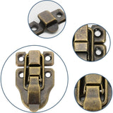 4, Wooden Cases, Suitcases with Screws Trunk and Chest Closures Piece Set of Retro Box Latches Small Size Retro Box Latches for Jewelry Boxes - Side View