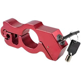 Motorcycle Brake Lock Red, Theft Security Lock Aluminum Alloy Motorcycle Handlebar Lock Anti