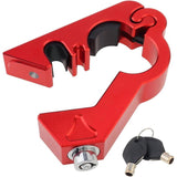 Motorcycle Brake Lock Red, Theft Security Lock Aluminum Alloy Motorcycle Handlebar Lock Anti - Top-Down View