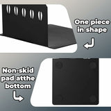 Cookbook Endcaps Black, Slip Mat Cookbook Holders Metal Cookbook Storage Metal Bookends with Anti-Decorative Cookbook Spoon - Side View